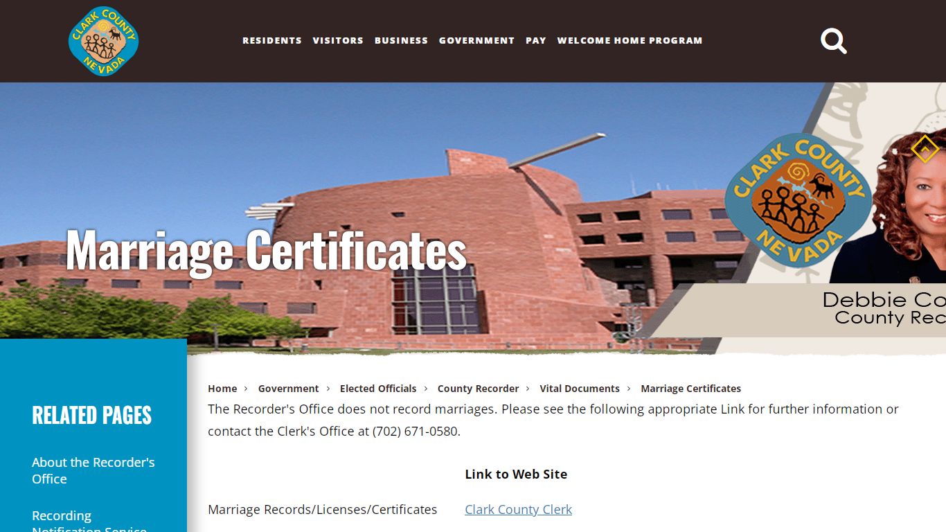 Marriage Certificates - Clark County, Nevada